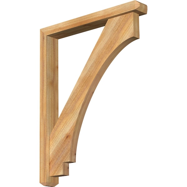 Ekena Millwork Imperial Craftsman Rough Sawn Bracket w/ Offset Brace, Western Red Cedar, 4"W x 28"D x 36"H BKT0402X28X36IMP04RWR - main